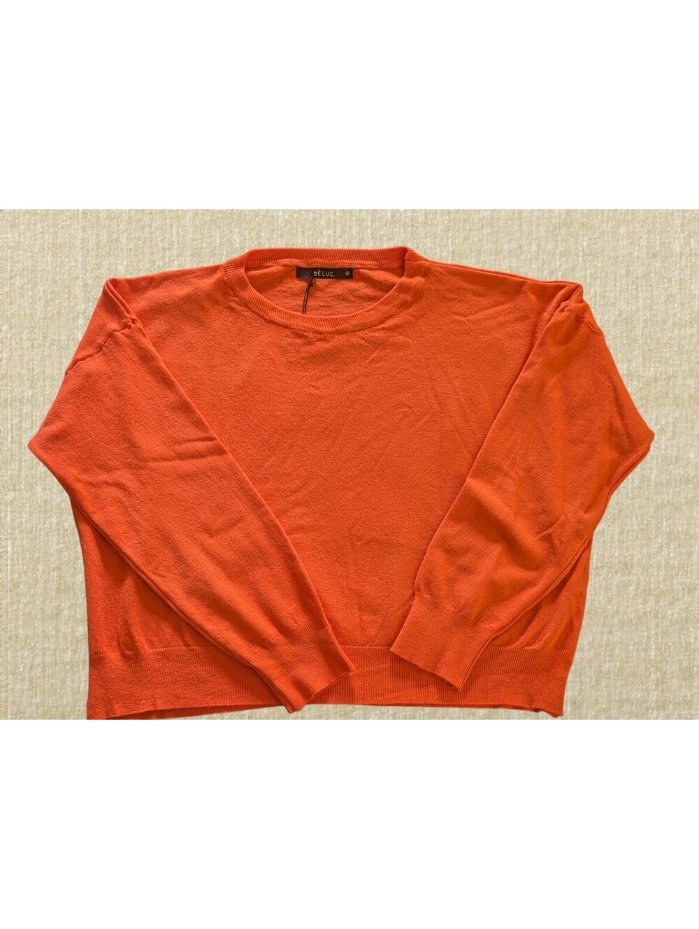 NWT DELUC POLLY SWEATER IN DEEP ORANGE | CROPPED PULLOVER | SIZE S